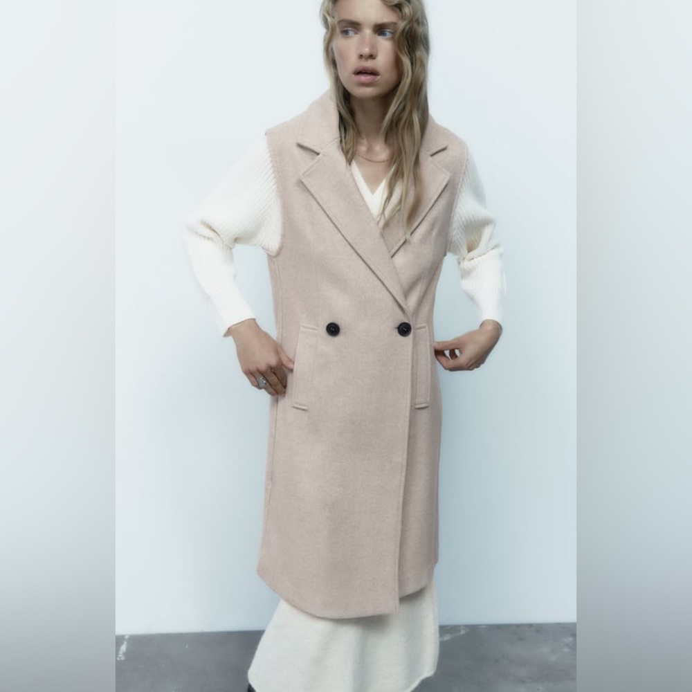 ZARA LONG WAISTCOAT - Picture 6 of 16